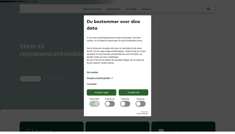 Andel Energi hjemmeside 2026